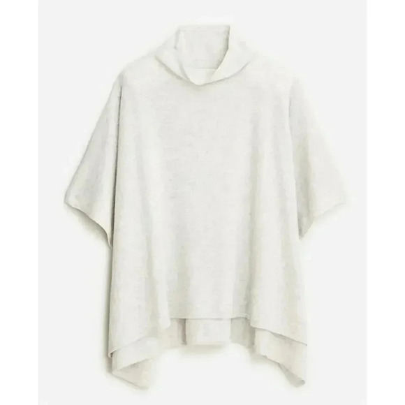 J. Crew Cashmere Merino Wool Blend Mockneck Travel Poncho One Size NWOT - Picture 1 of 6